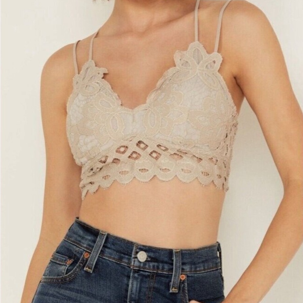Taupe Lace Crossback Bralette